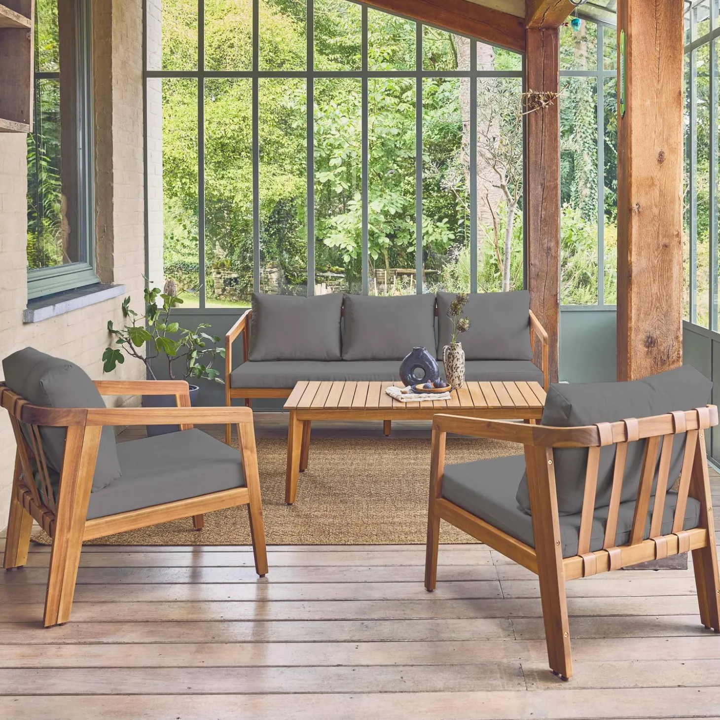 Loungeset 5 persoons acaciahout