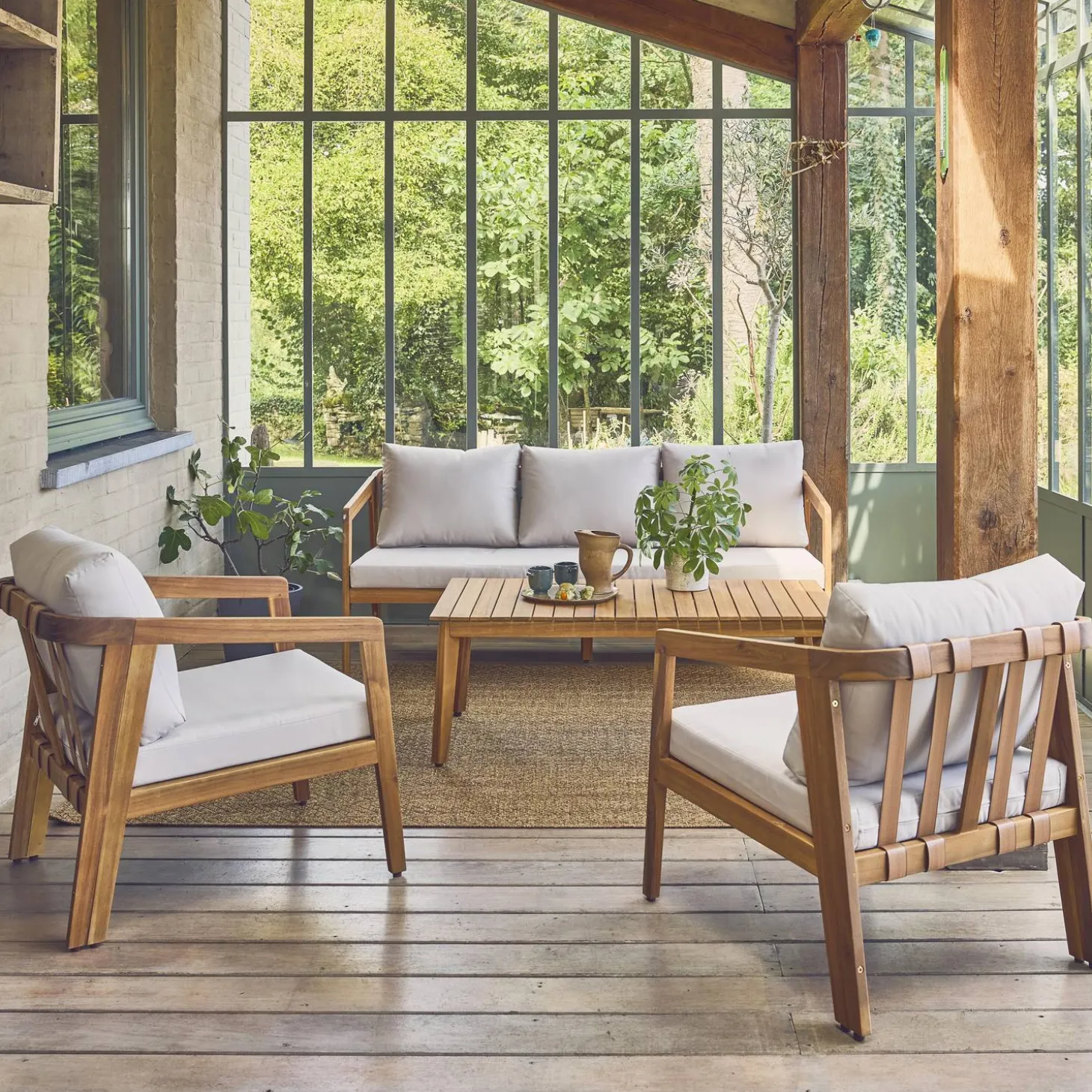 Loungeset 5 persoons acaciahout
