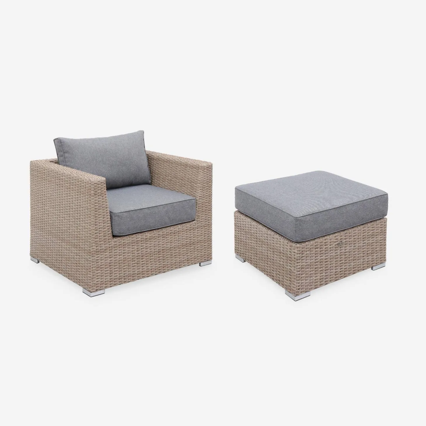 Loungeset 14 plaatsen, rond wicker
