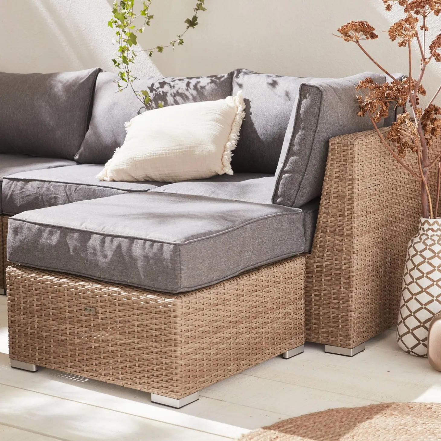 Loungeset 14 plaatsen, rond wicker
