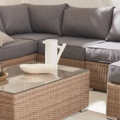 Loungeset 14 plaatsen, rond wicker