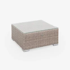 Loungeset 5 plaatsen, rond wicker