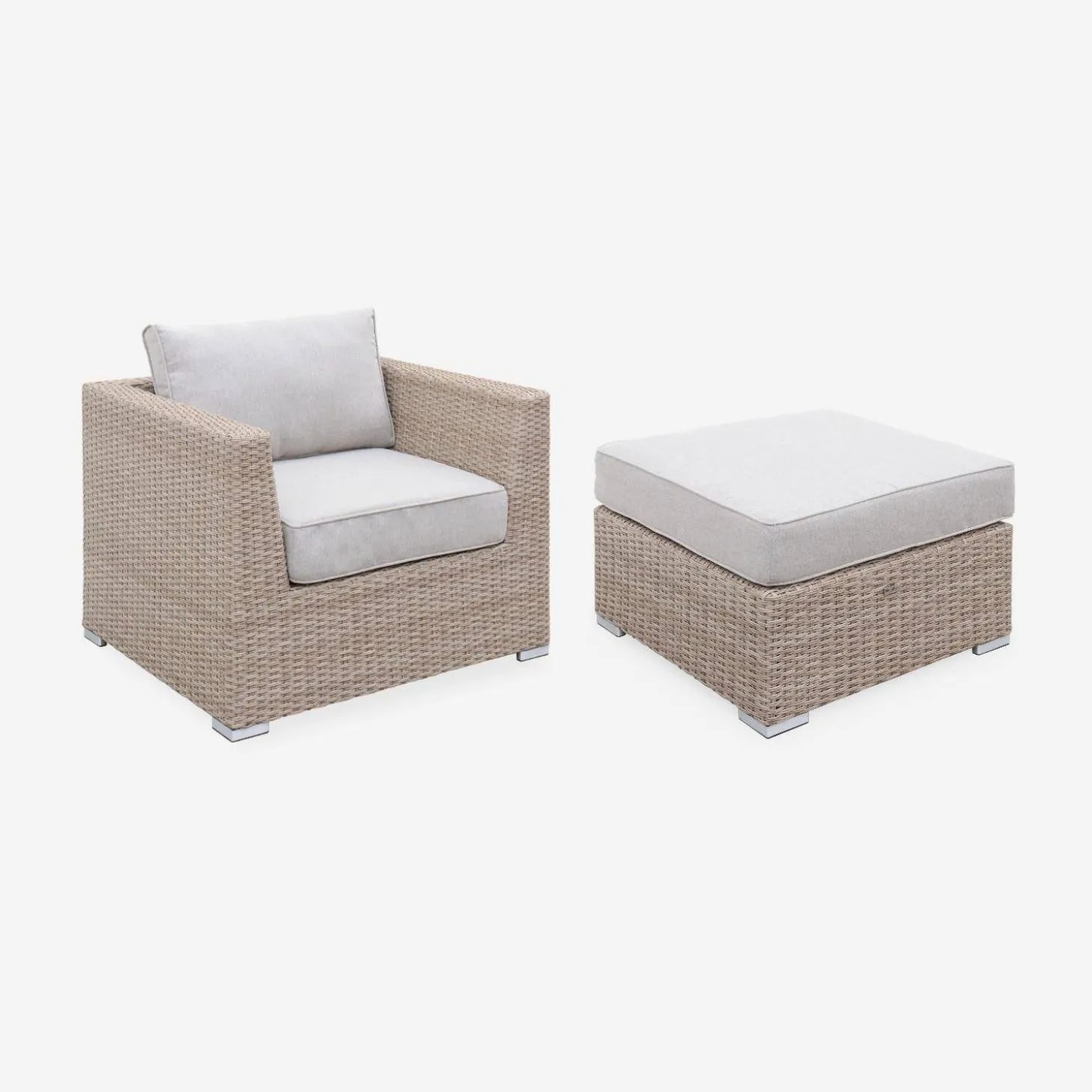 Loungeset 14 plaatsen, rond wicker