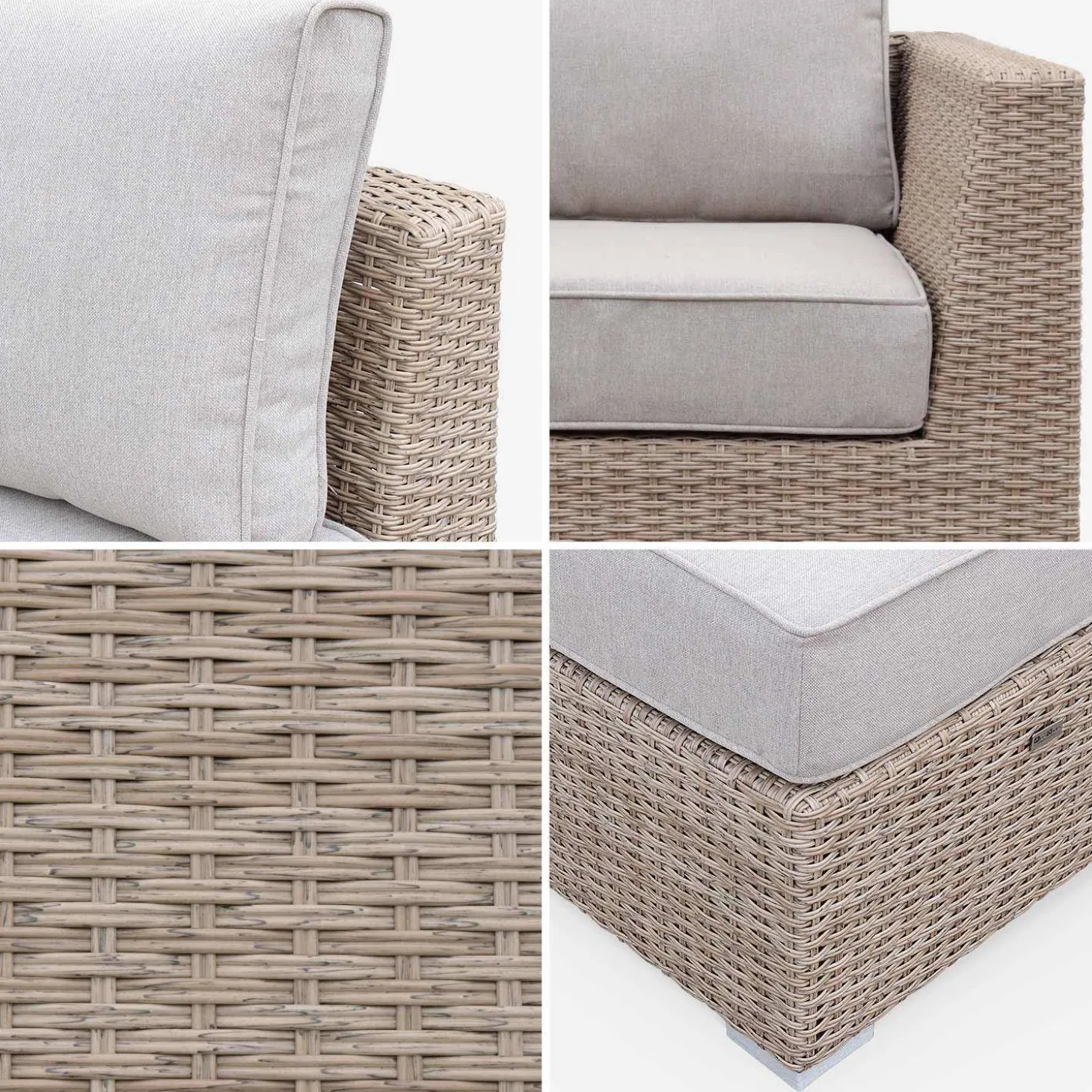Loungeset 14 plaatsen, rond wicker