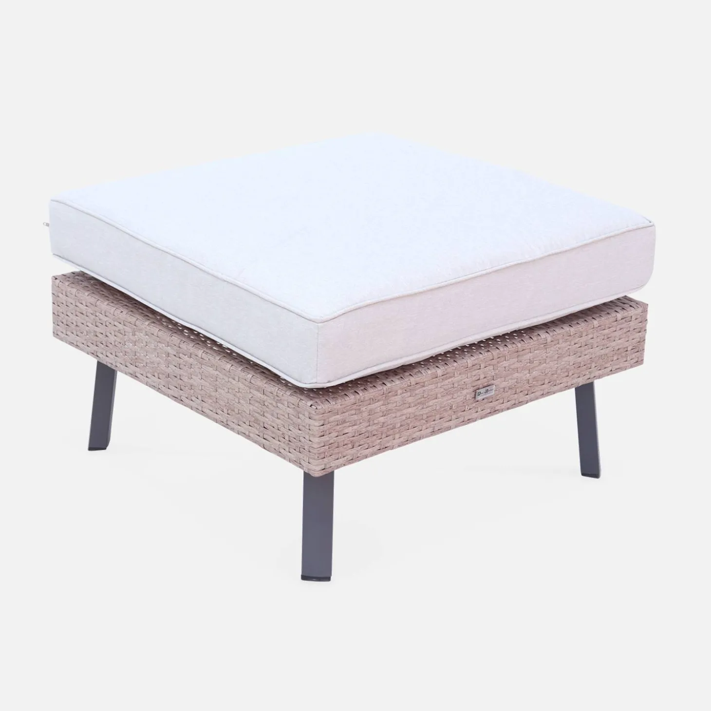 Loungeset plat wicker, 5 plaatsen
