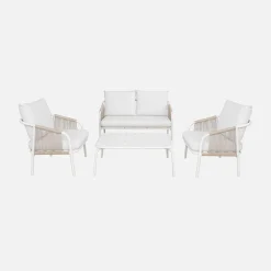 Loungeset van staal, 4 personen