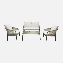 Loungeset van staal, 4 personen
