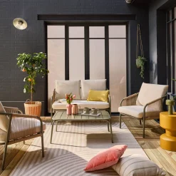 Loungeset van staal, 4 personen