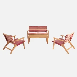 Loungeset voor 4 personen acaciahout en hars