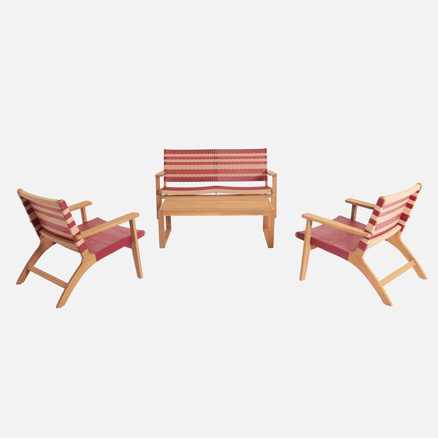 Loungeset voor 4 personen acaciahout en hars