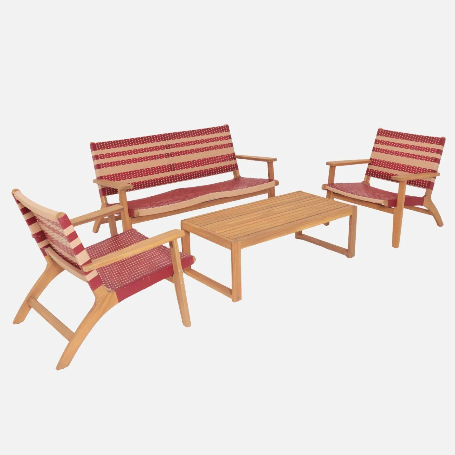 Loungeset voor 4 personen acaciahout en hars