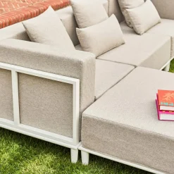 Loungeset voor 4 personen modulair van aluminium