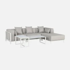 Loungeset voor 4 personen modulair van aluminium