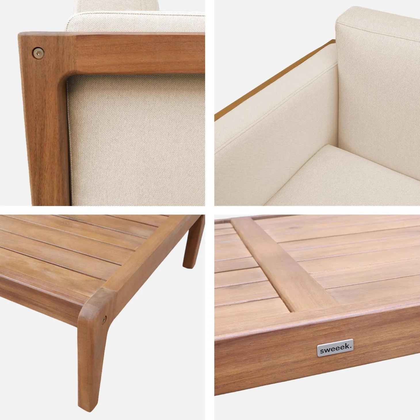 Loungeset voor 4 personen van acaciahout