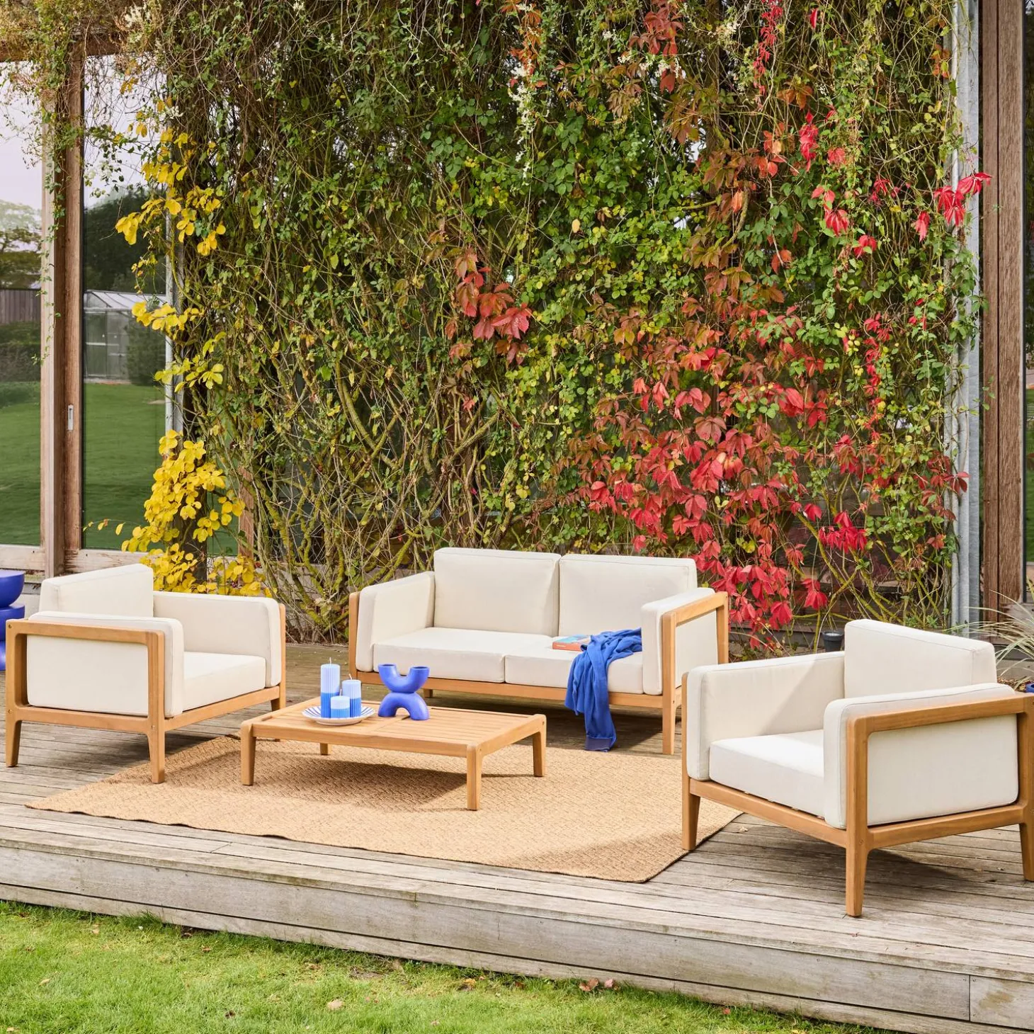 Loungeset voor 4 personen van acaciahout