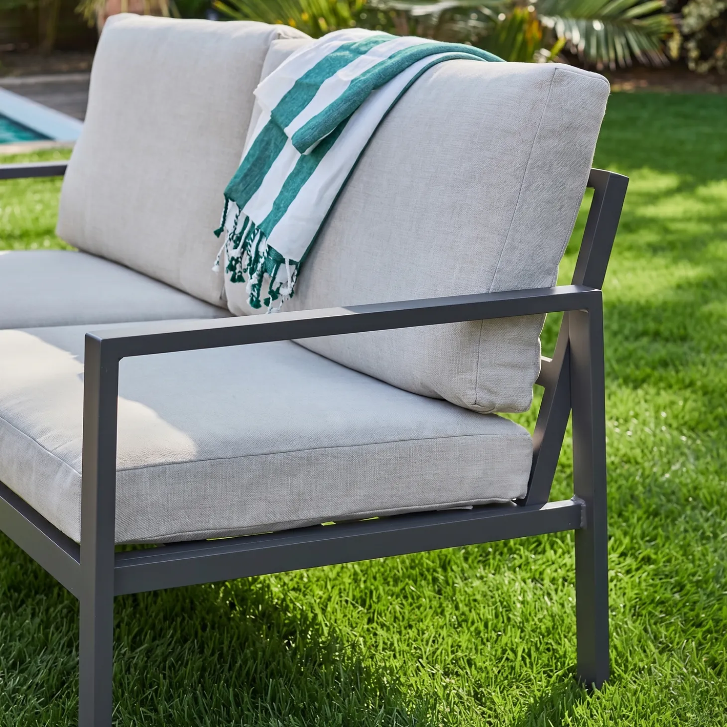 Loungeset 4 zitplaatsen aluminium