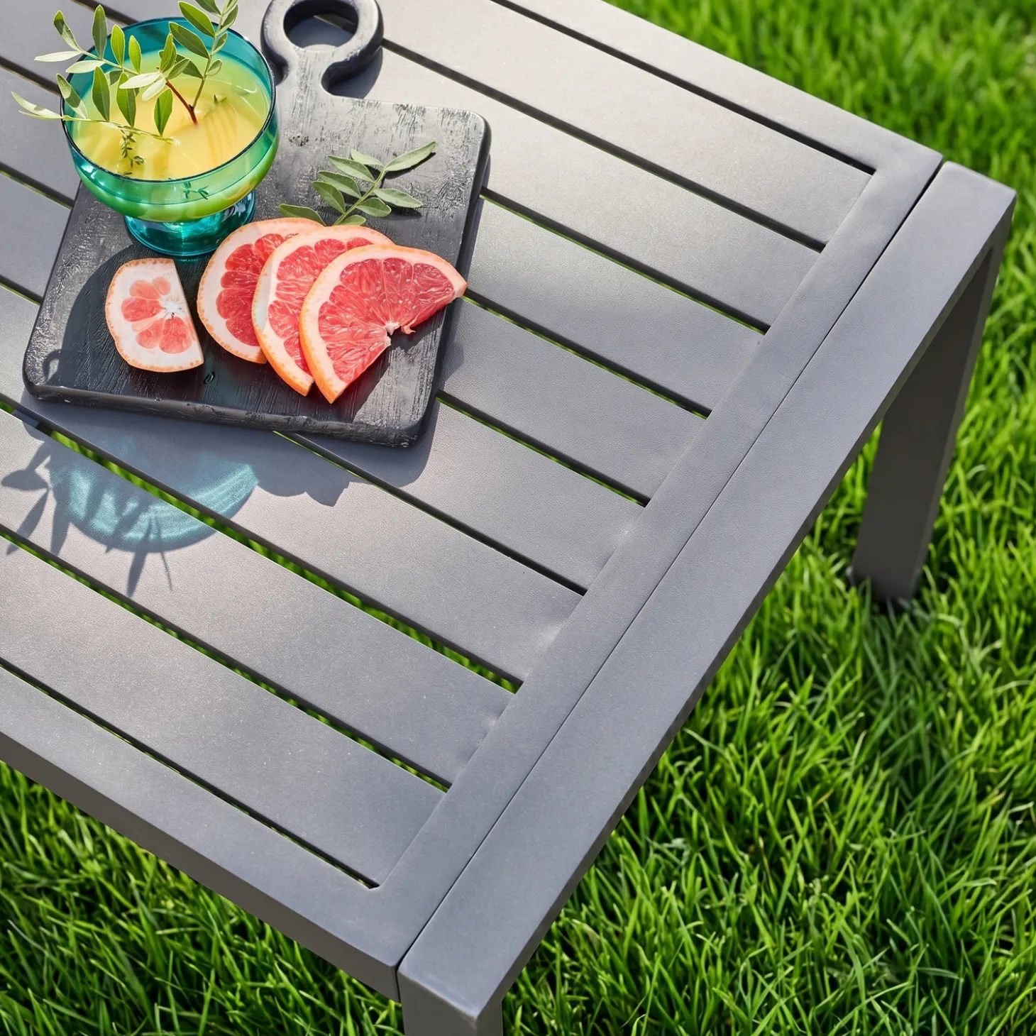Loungeset 4 zitplaatsen aluminium