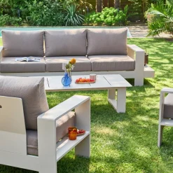 Loungeset 5 zitplaatsen aluminium
