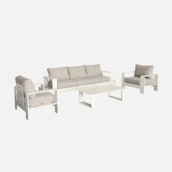 Loungeset 5 zitplaatsen aluminium