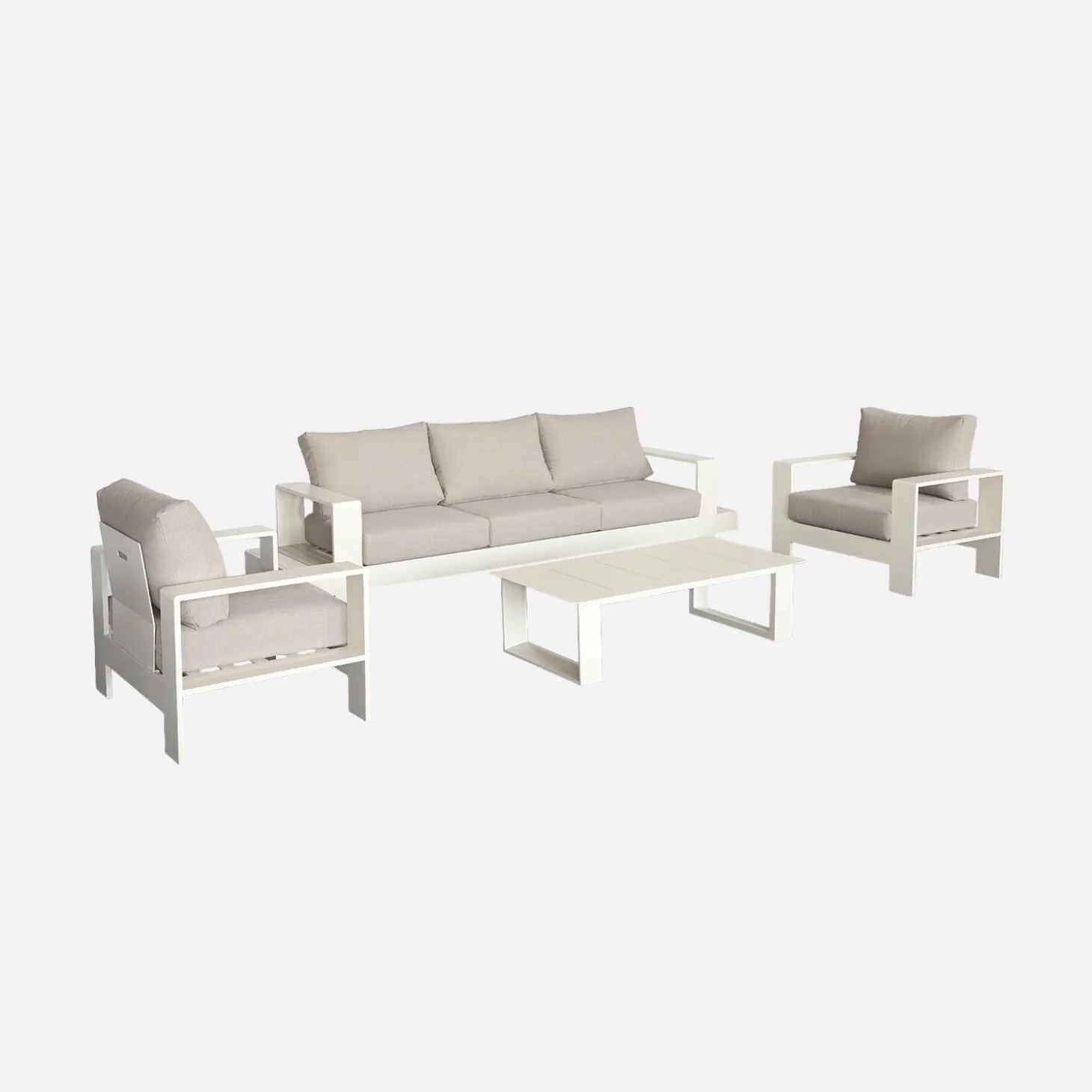 Loungeset 5 zitplaatsen aluminium