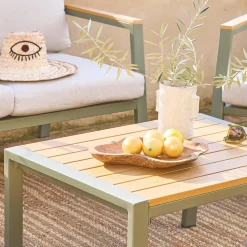 Loungeset, 4-zits, 1 bank, 2 fauteuils, 1 salontafel