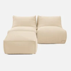 2 loungestoelen en poef voor buiten olefine