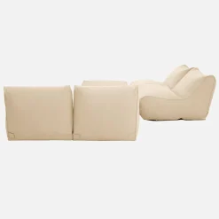 4 loungestoelen en poef voor buiten olefine