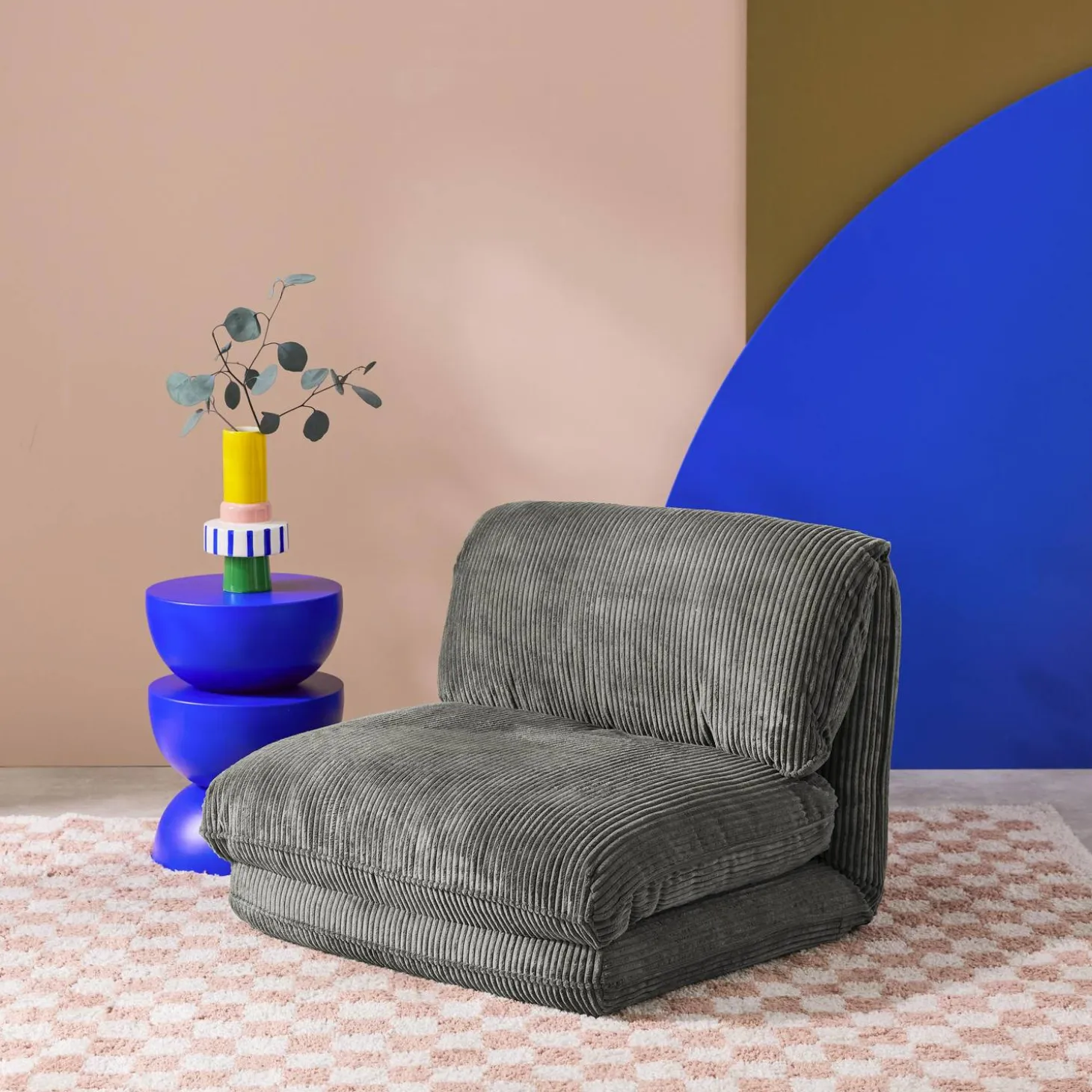 Loungestoel met slaapfunctie corduroy fauteuil
