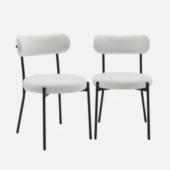 Metaal en chenille stof stoel (set van 2)