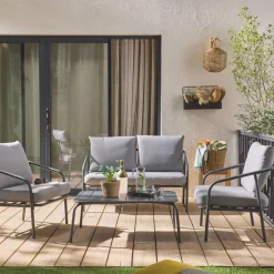 Metalen loungeset, 4 zits