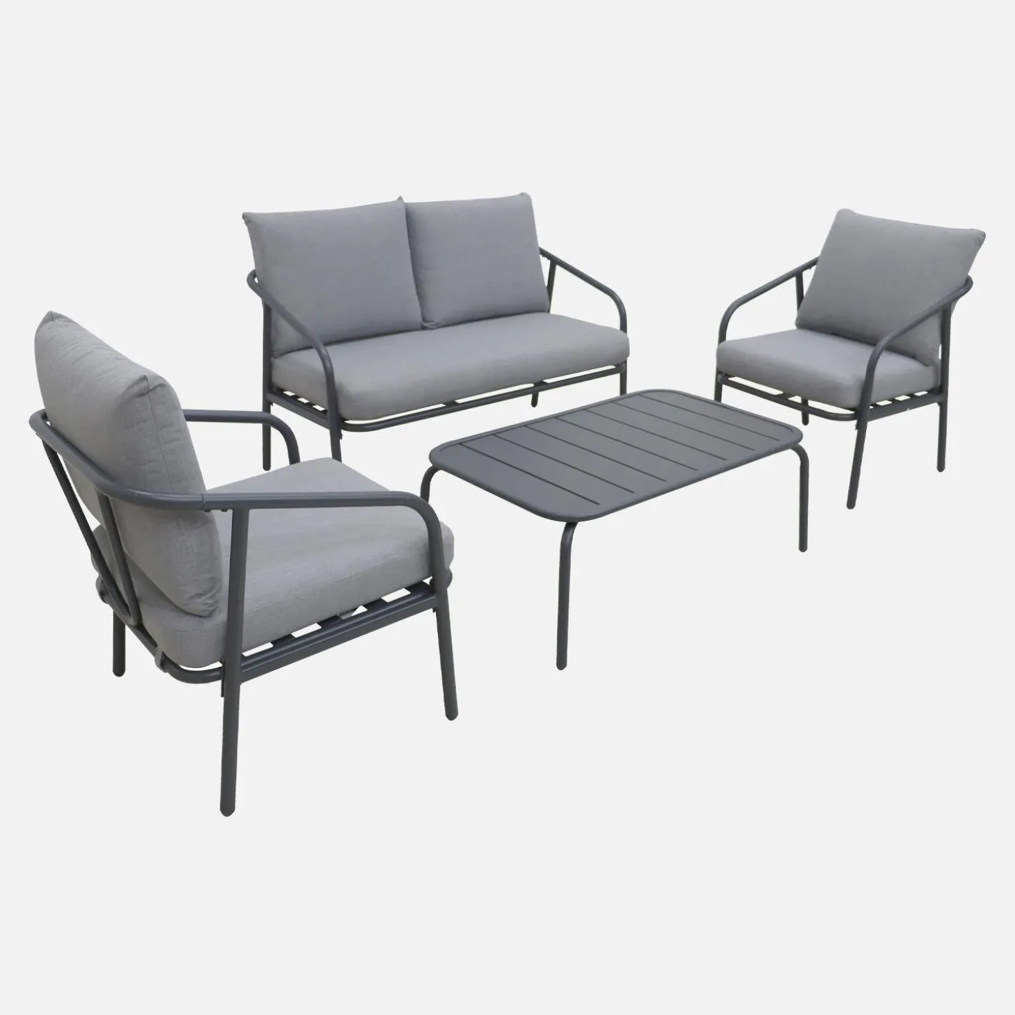 Metalen loungeset, 4 zits