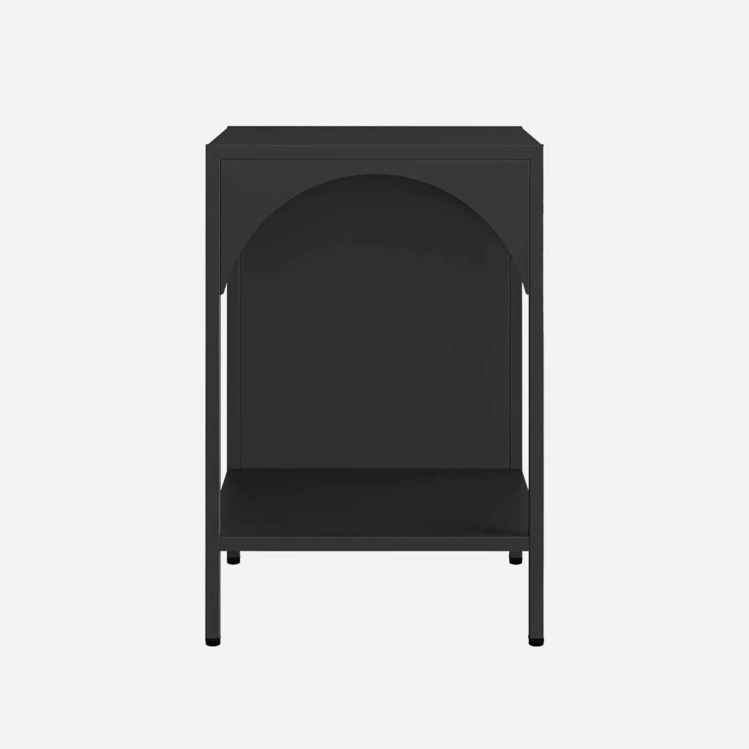 Metalen nachtkastje, industriële bijzettafel
