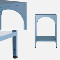Metalen nachtkastje, industriële bijzettafel