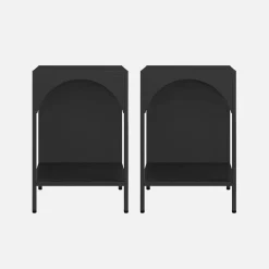 Metalen nachtkastjes, industriële bijzettafels (set van 2)