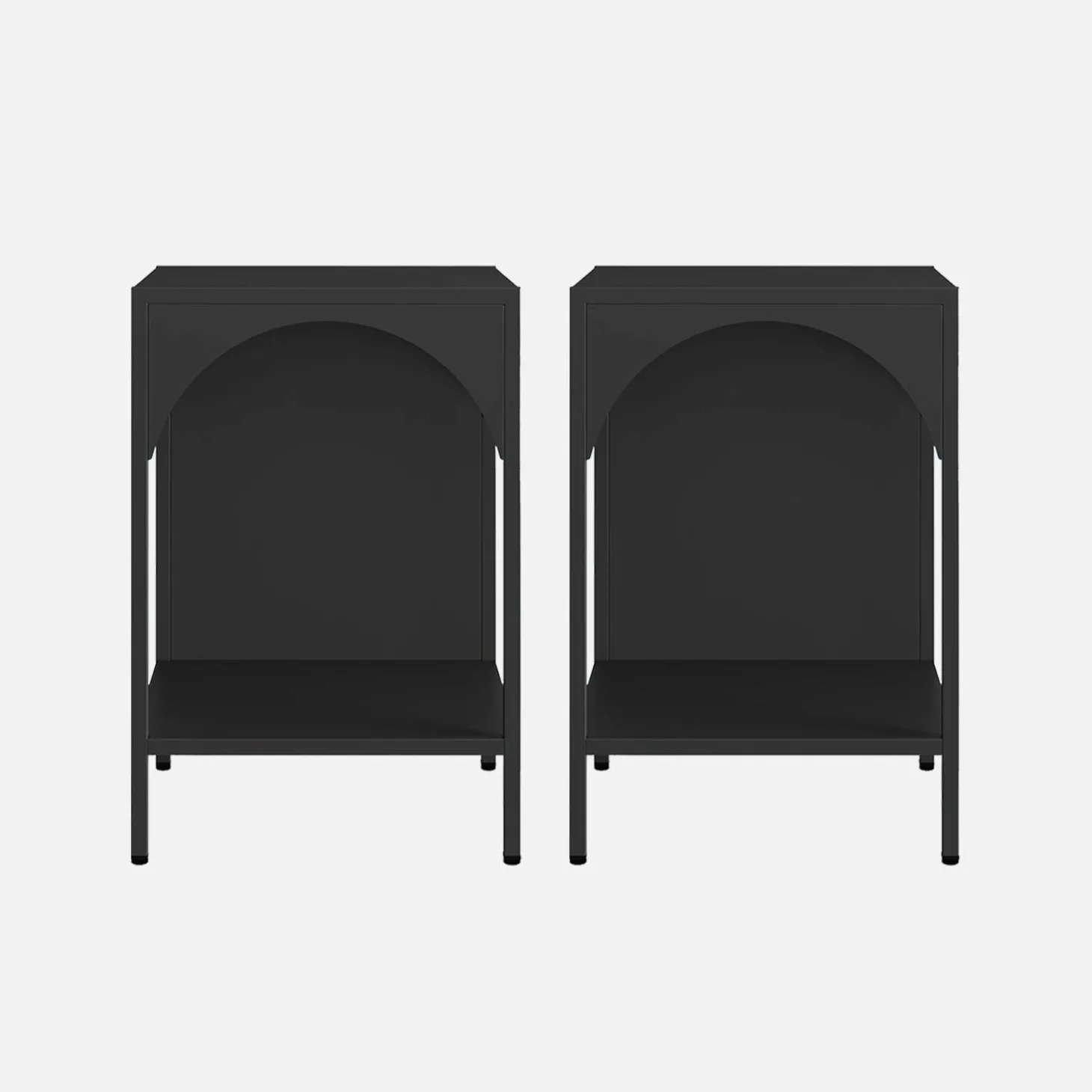 Metalen nachtkastjes, industriële bijzettafels (set van 2)