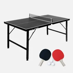 Mini opvouwbare binnen tafeltennistafel, met 2 rackets en 3 balletjes