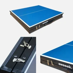 Mini opvouwbare binnen tafeltennistafel, met 2 rackets en 3 balletjes