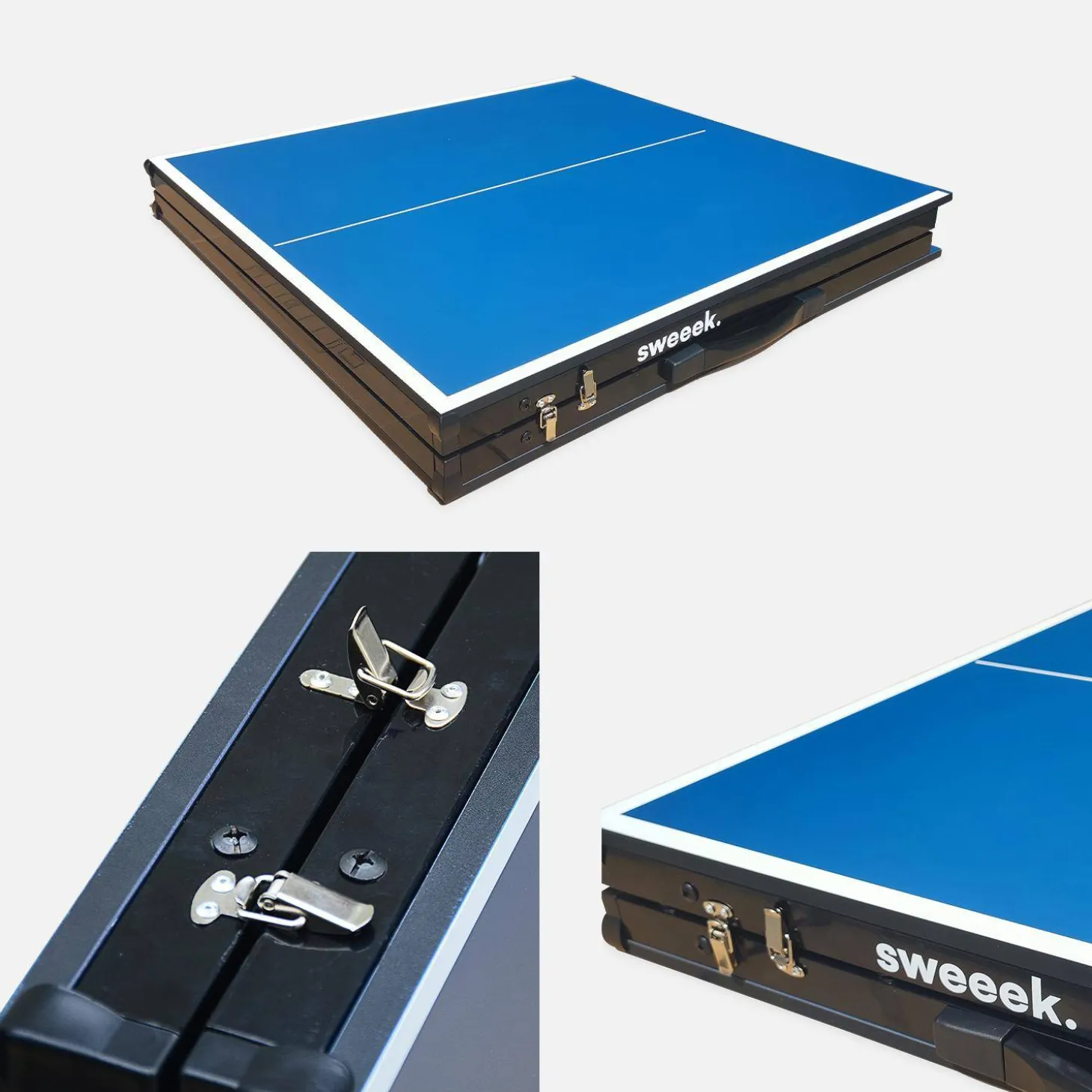 Mini opvouwbare binnen tafeltennistafel, met 2 rackets en 3 balletjes