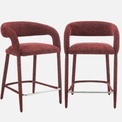Moderne barkruk van stof (set van 2)
