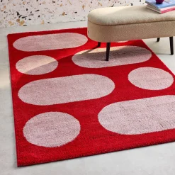 Modern interieurtapijt, rood