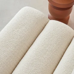 Modulaire bank getextureerde bouclé 3 zitplaatsen met voetenbankje