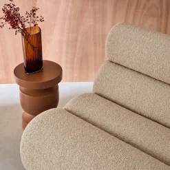 Modulaire bank getextureerde bouclé 3 zitplaatsen met voetenbankje