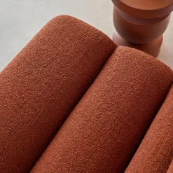 Modulaire bank getextureerde bouclé 3 zitplaatsen met voetenbankje