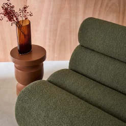 Modulaire bank getextureerde bouclé 3 zitplaatsen met voetenbankje