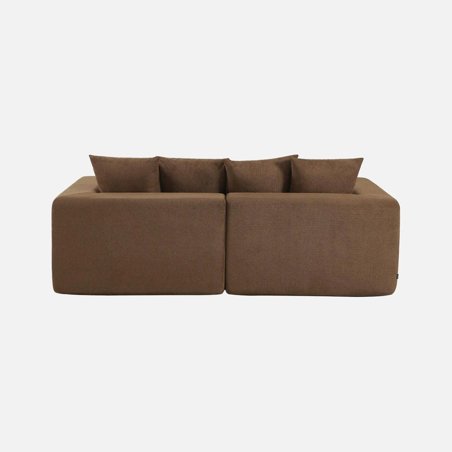 Modulaire bank van chenille stof met 3 zitplaatsen