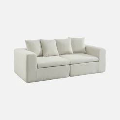 Modulaire bank van chenille stof met 3 zitplaatsen