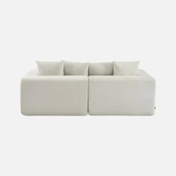 Modulaire bank van chenille stof met 3 zitplaatsen