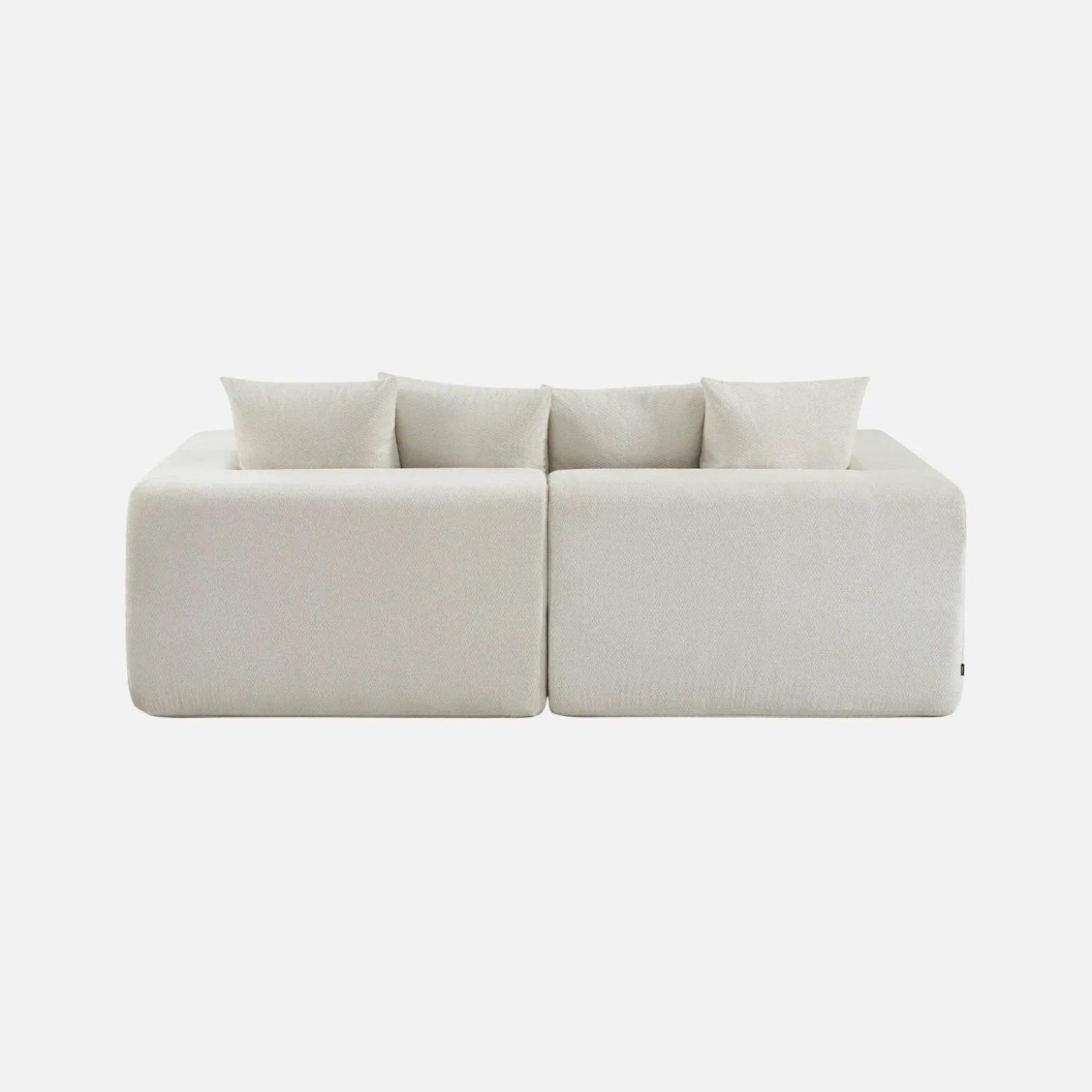 Modulaire bank van chenille stof met 3 zitplaatsen