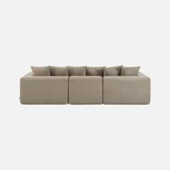 Modulaire bank van chenille stof met 4 zitplaatsen