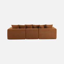 Modulaire bank van chenille stof met 4 zitplaatsen